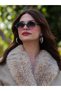 Green Framed Transparent Modern Design Stylish Sunglasses with Gold Detail - 5