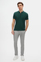Slim Fit Khaki Pique Textured Half Zip Polo Neck Summer T-Shirt - 4