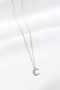 Silver Color Zircon Stone Steel Letter Necklace(51 cm) - 2