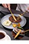 6 Piece Hammered Gold Silverware Sets, 1810 Stainless Steel Gold Flatware Set with Round Handle - 3