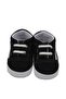 Baby Boy Black White Leather Line Linen Shoes