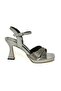 S 569321014   Platinum Glitter Thick Heeled Women's Shoes - 5