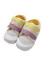 Baby Girl White Lilac Yellow Velcro Back Rainbow Leather Shoes - 2