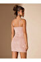 Cupped Glitter Fabric Stone Strap Mini Nightdress - 5