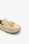 Beige Tasseled Genuine Leather Loafer Shoes Women's Ballerinas - 4