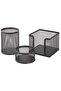 48 Pieces Perforated Desktop Pen Holder Set of 3 470g Black - 4