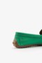 Green Genuine Leather Loafer Shoes Women's Flat Shoes - 5