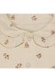 Baby Girl Ecru Little Floral Sleeves Ruffled Baby Collar Snap Jumpsuit - 2