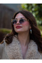 Style Glasses Gold Oval Detailed Frame Black Glass - 3