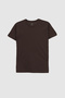 Slim Fit Brown Crew Neck 100% Cotton Breathable T-Shirt - 5