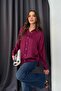 Kıraç fabric satin shirt burgundy - 6