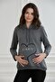 8626-Stoned Print Breastfeeding Detail Maternity Sweatshirt - 2