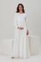 A036-Pleated Belt Maternity Chiffon Evening Dress