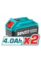 طقم دريل وصاروخ بطارية 20v - 4