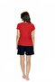 U.S. Polo Assn. 20004 Women's Red Short Sleeve Round Neck Shorts Suit - 4