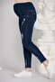 3494-Tufted Leg Nail Ankle Length Maternity Jeans - 4