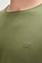 Solid Green Basic Men's T-Shirt - 3