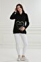 8626-Stoned Print Breastfeeding Detail Maternity Sweatshirt