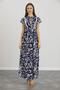 IŞIL E0019-Pleated Pregnant Collar Chiffon Gilet Dress