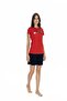 U.S. Polo Assn. 20004 Women's Red Short Sleeve Round Neck Shorts Suit - 3
