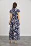 IŞIL E0019-Pleated Pregnant Collar Chiffon Gilet Dress - 7