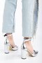 Lole Heeled Silver Skin Detailed Heeled Shoes - 3
