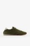 Green Genuine Leather Suede Lace-Up Women's Sneaker Sports Shoes