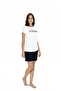 U.S. Polo Assn. 20004 Women's Ecru Short Sleeve Round Neck Shorts Set - 4