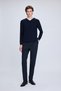 Lacivert Regular Fit V Yaka Rayon Kazak - 2