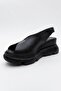 Sam Black Skin Genuine Leather Women's Wedge Heel Sandals - 3
