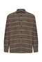 Men's Beige Plaid Comfort Fit Long Sleeve Shirt - 2