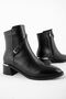 Jayla Women's Genuine Leather Heel Metal Detailed Heeled Boots-black - 2