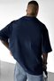 Men's Navy Blue City of Angels Oversize Fit Loose Wide Fit Loose Cut T-Shirt - 2