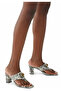 Elegant Snakeskin Patterned T-Bar Heeled Shoes - 2
