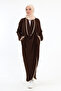 Casual Draped Pocket Phenomenon Cross Tunic Bitter Brown