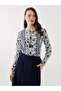 Nevavm Women's Blouse with Collar and Floral Pattern
