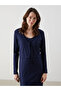 U-Neck Dress and Cardigan Set - 2