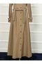 Hidden Pocket Buttoned Above-Waist Skirt & Belted Double-Breasted Collar Trench Coat Two-Piece Set Rc3080 - 3