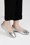 Women's Ballerina Ballerina Ballerina with Bow Gold Snake Pattern in Gold, Silver, Leopard Colors - 3