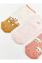 Peak New Season Printed Baby Girl Socks 3-Piece Set - 3