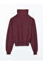 Plum Stand Collar Oversize Women's Zippered Sweatshirt - 7