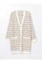 Lcwaikiki Classic Brown V-Neck Patterned Women's Knitwear Cardigan - 5