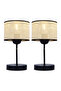 Beige Double Set - Hazeran Hat, Lampshade Table and Lamp Living Room Bedroom - 2