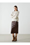 Beige Crew Neck Diamond Patterned Women's Knitwear Sweater - 2