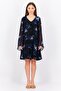 Women Allover Print Midi Dress, Black - 3