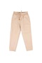 Girl's Stone Color Leather Trousers - 2
