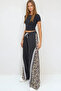 Women's Beige Double Pocket Leopard Patterned Flared Pants Prmx13660 - 3