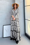 100% Viscose Bohemian Alaçatı Dress V-Neck Ethnic Patterned Viscose Dress Suitable for Modest Wear - 3