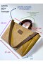 Zippered Medium Size Waxed Canvas Mustard Handbag / Crossbody Bag - 2