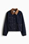 Corduroy-collar denim jacket